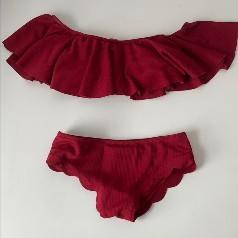 Red off the shoulder bikini